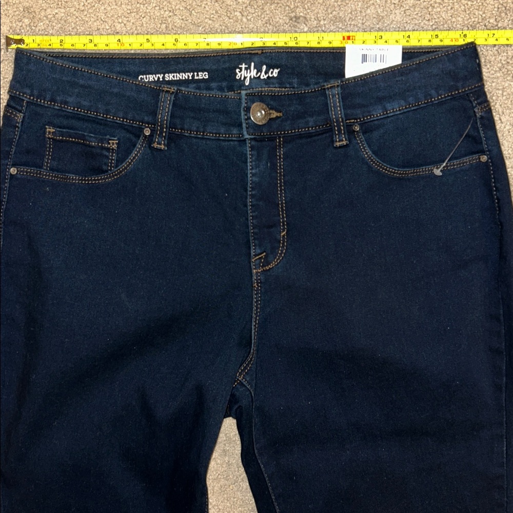 NWT Style & Co Jeans - Sz 12 Petite - Curvy Skinny Leg- Tummy Control -Mid Rise